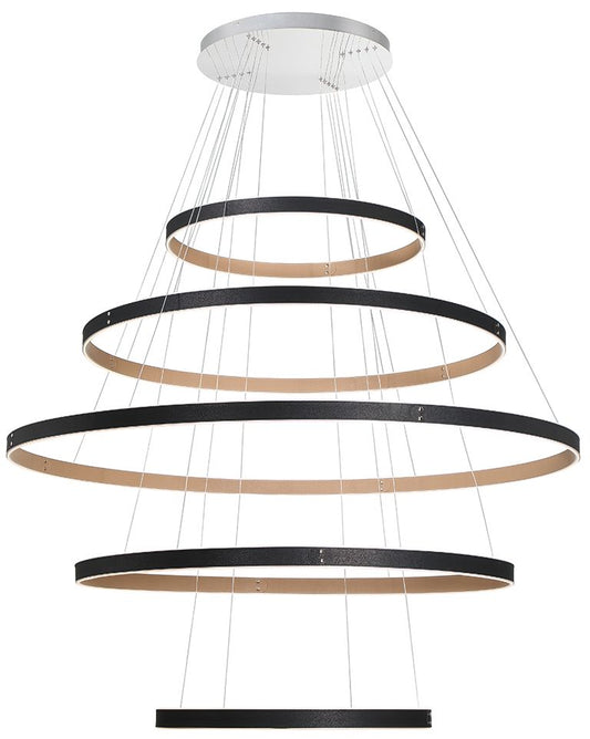 fase Verdura 2 In. x 60 In. Integrated LED Chandelier in Black