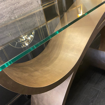 Exclusive Champagne Leaf Console Table