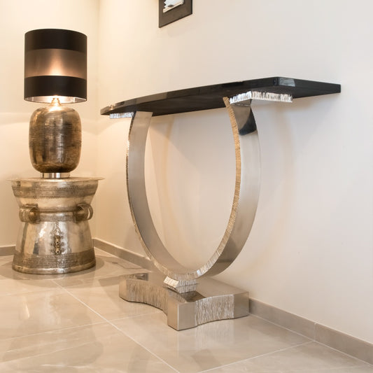 Exclusive Contemporary Silver Console Table