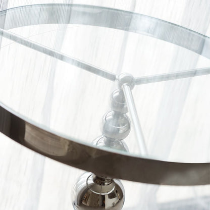 Contemporary Silver Totem Side Table