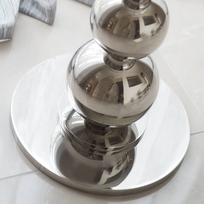 Contemporary Silver Totem Side Table