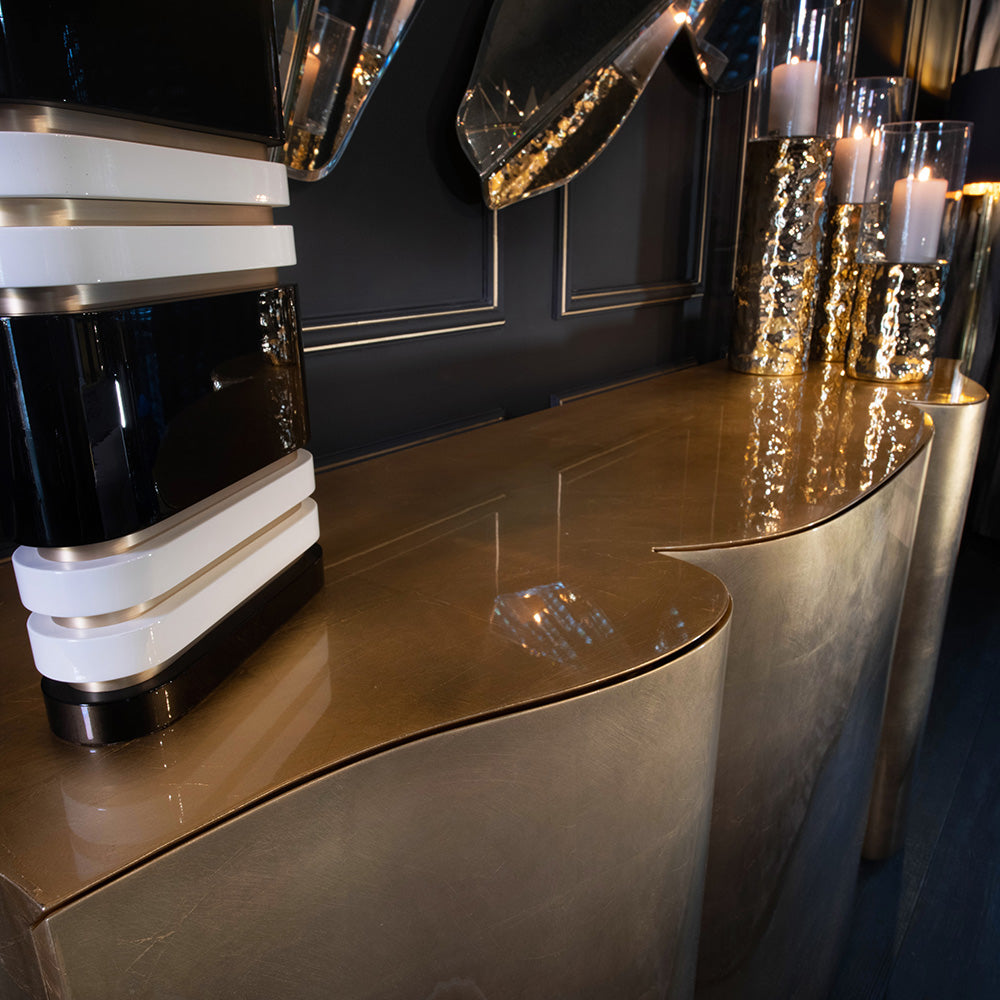 Exclusive Gold Leaf Gradient Designer Sideboard