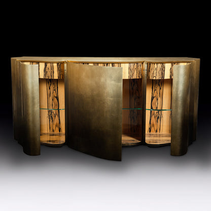 Exclusive Gold Leaf Gradient Designer Sideboard