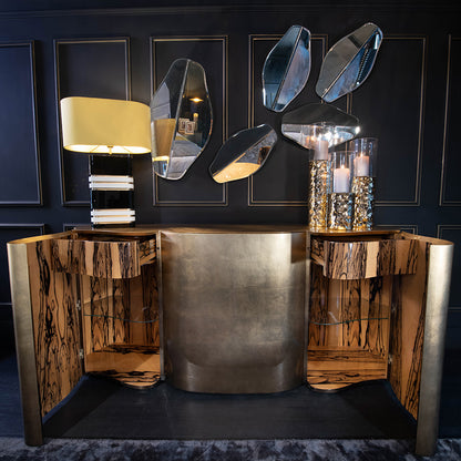 Exclusive Gold Leaf Gradient Designer Sideboard