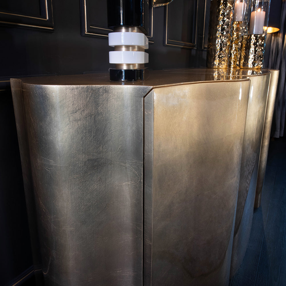 Exclusive Gold Leaf Gradient Designer Sideboard