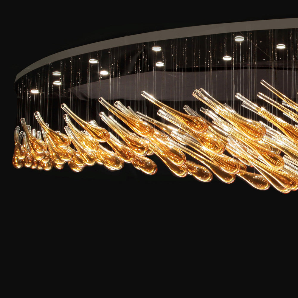 Exclusive Hand Blown Amber Crystal Chandelier