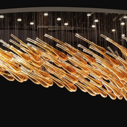 Exclusive Hand Blown Amber Crystal Chandelier