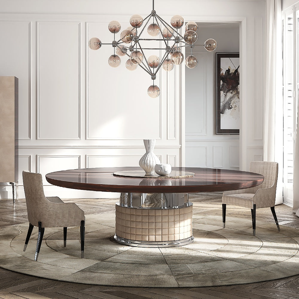 Exclusive Italian Large Round Ebony Dining Table