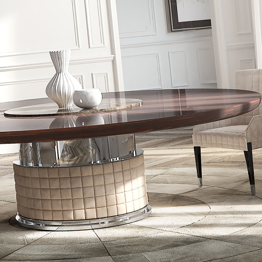 Exclusive Italian Large Round Ebony Dining Table