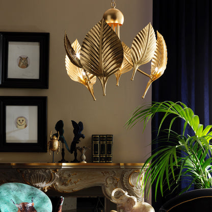 Exclusive Italian Palm Leaf Designer Chandelier