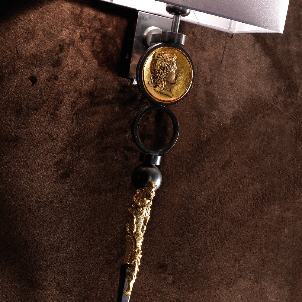Exclusive Italian Pewter Wall Lamp