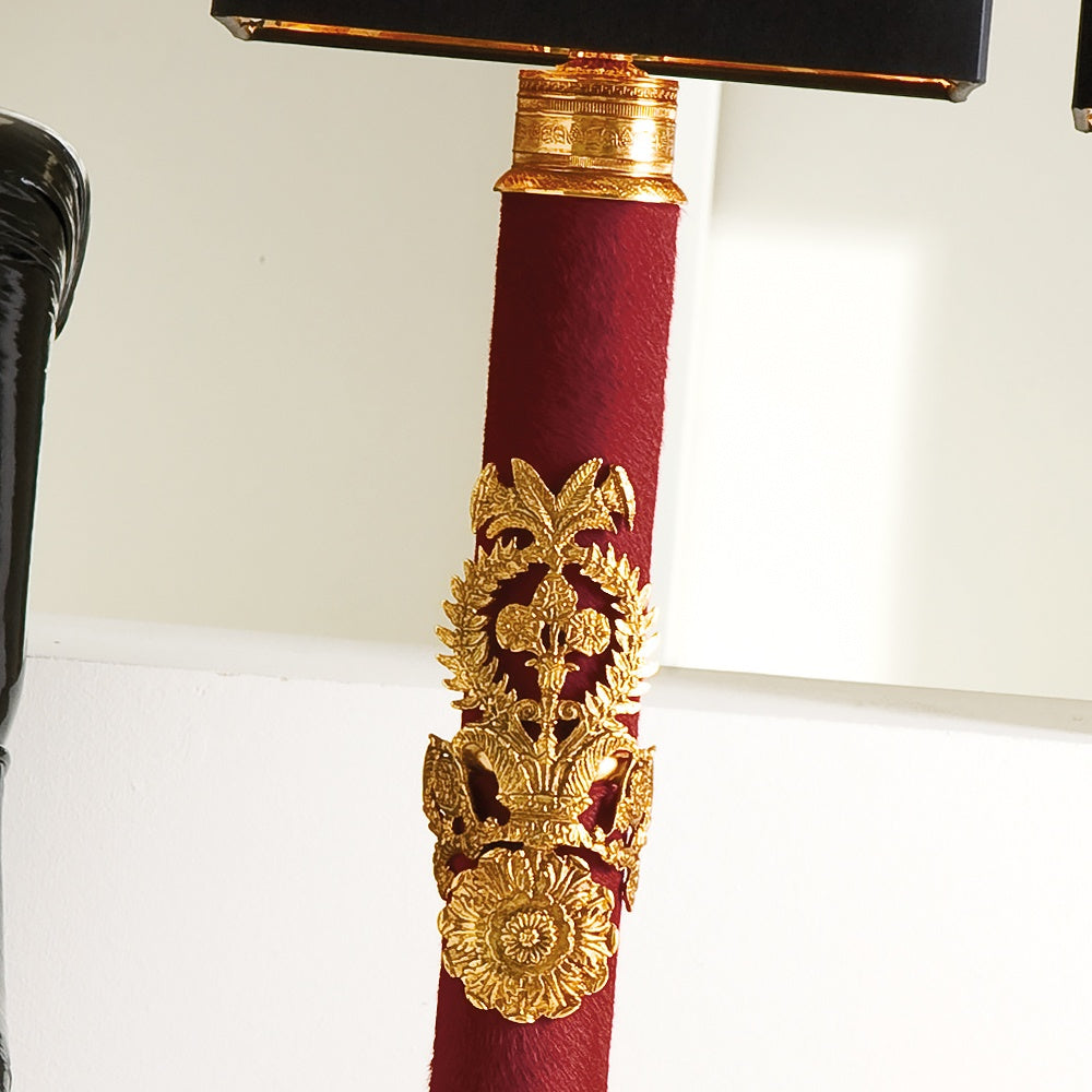 Exclusive Italian Red Hide Table Lamp