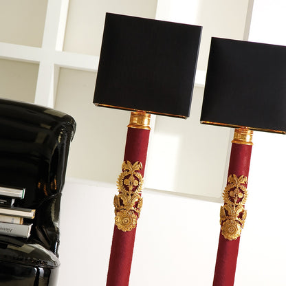 Exclusive Italian Red Hide Table Lamp