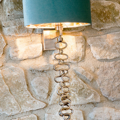 Exclusive Italian Long Pewter Wall Lamp