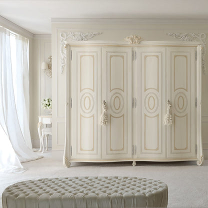 Exclusive Large Ivory Italian 4 door wardrobe