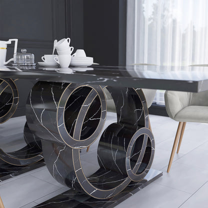 Exclusive Rectangular Marble Dining Table