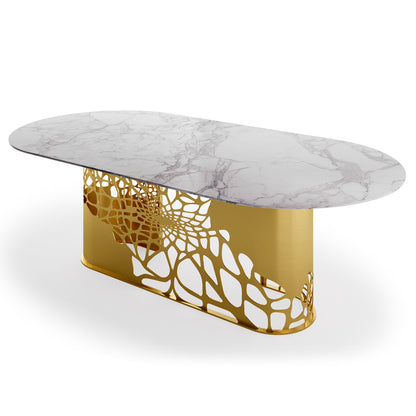 Exclusive Marble Oval Dining Table