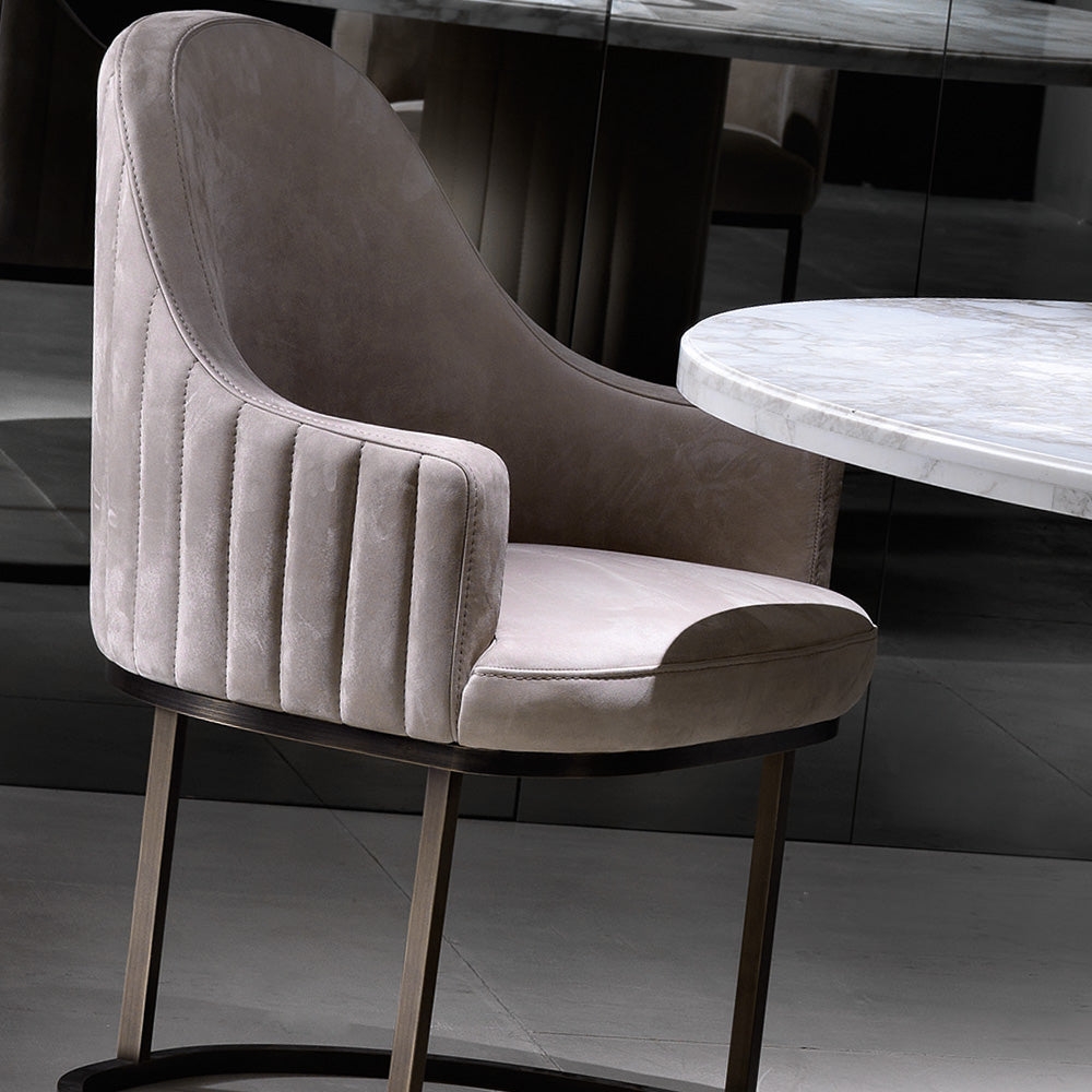 Exclusive Modern Italian Nubuck Leather Dining Chair