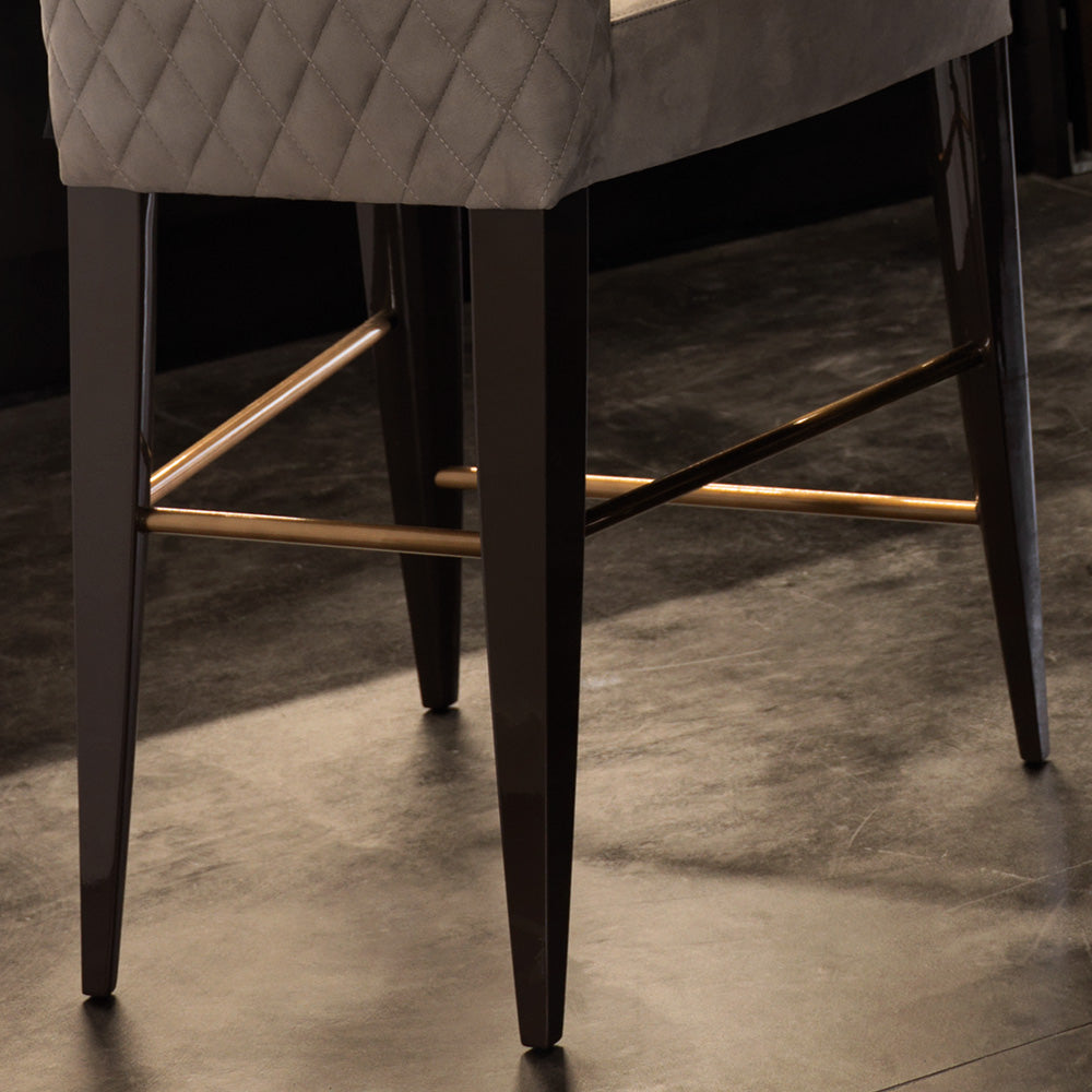 Exclusive Modern Italian Quilted Leather Bar Stool