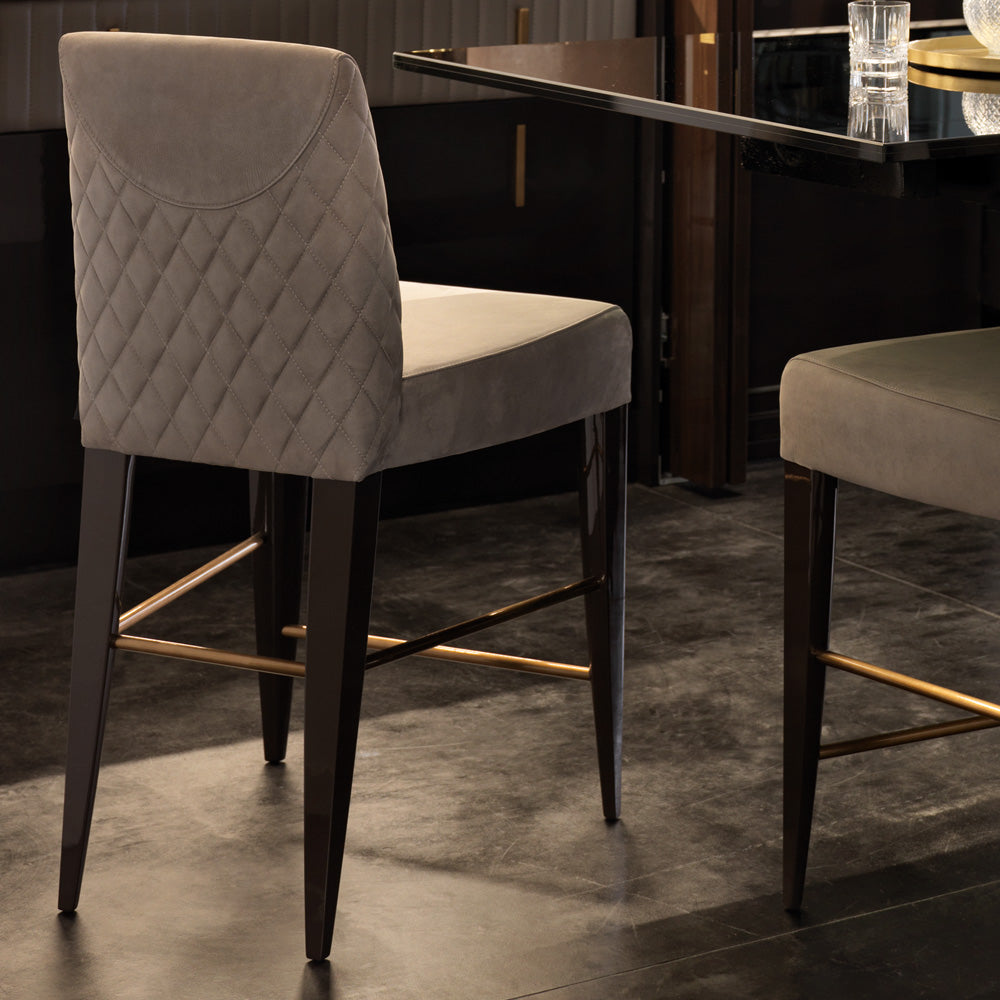 Exclusive Modern Italian Quilted Leather Bar Stool