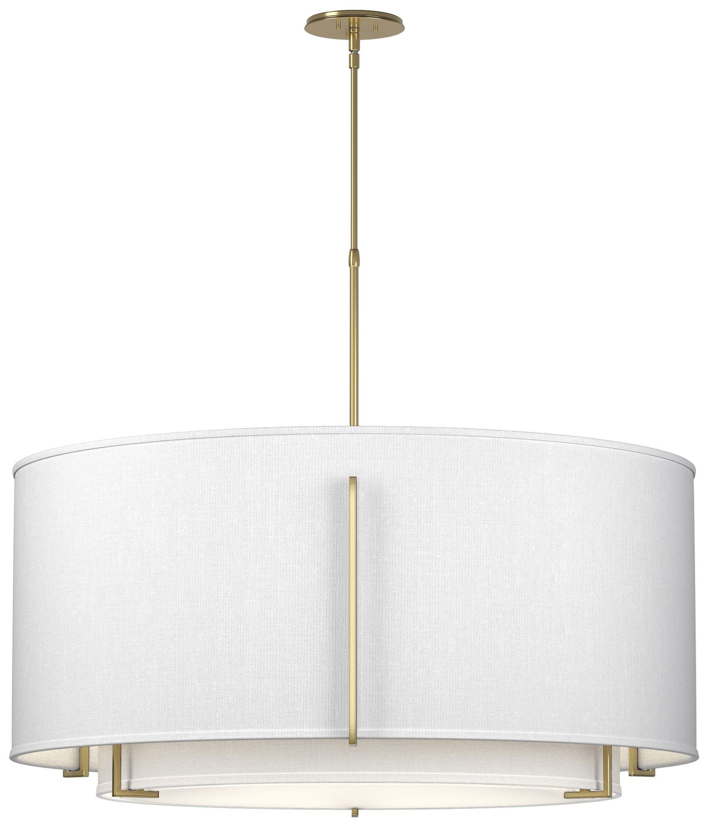 Exos 31.3"W Large Double Shade Modern Brass Pendant w/ Anna & Anna