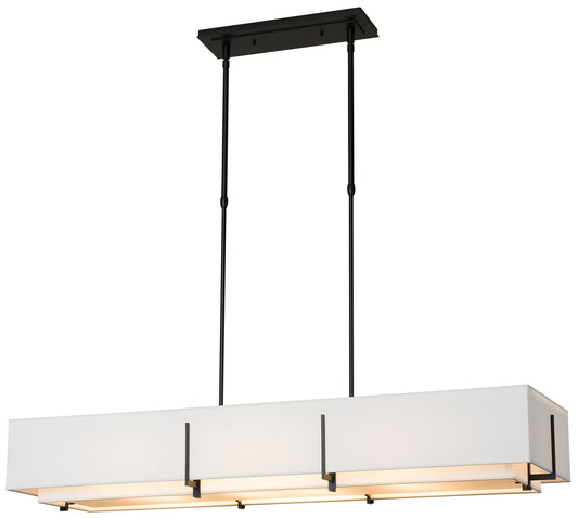 Exos 46.6" Rectangular Black Short Pendant with Anna Shades