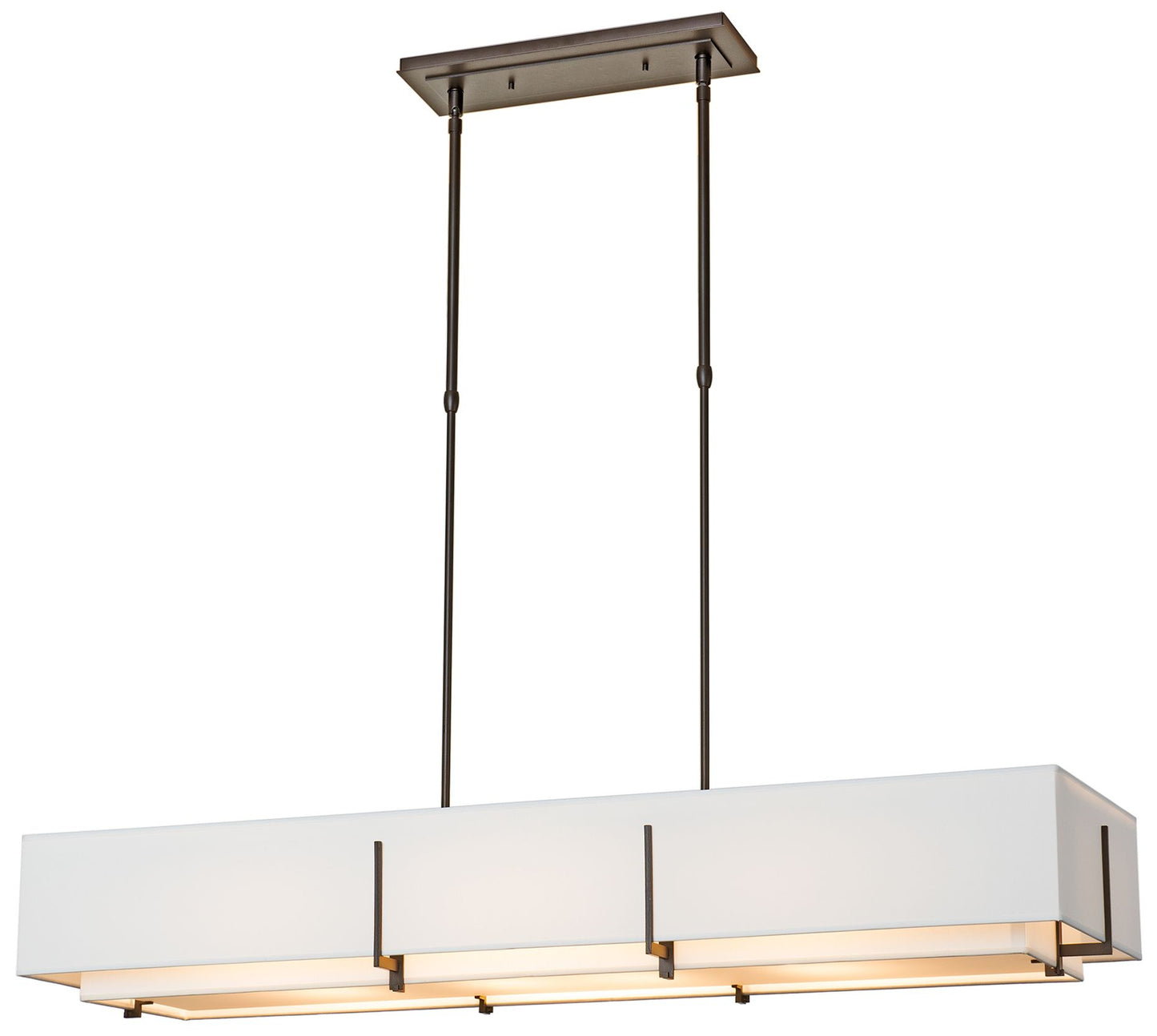 Exos 46.6" Rectangular Dark Smoke Long Pendant with Anna Shades