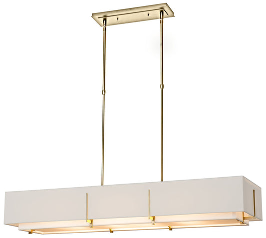 Exos 46.6" Rectangular Modern Brass Long Pendant with Anna & Flax