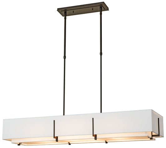 Exos 46.6" Rectangular Oil Rubbed Bronze Long Pendant with Anna Shades