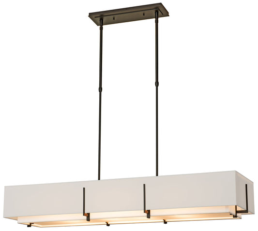 Exos 46.6" Rectangular Rubbed Bronze Long Pendant with Anna & Flax