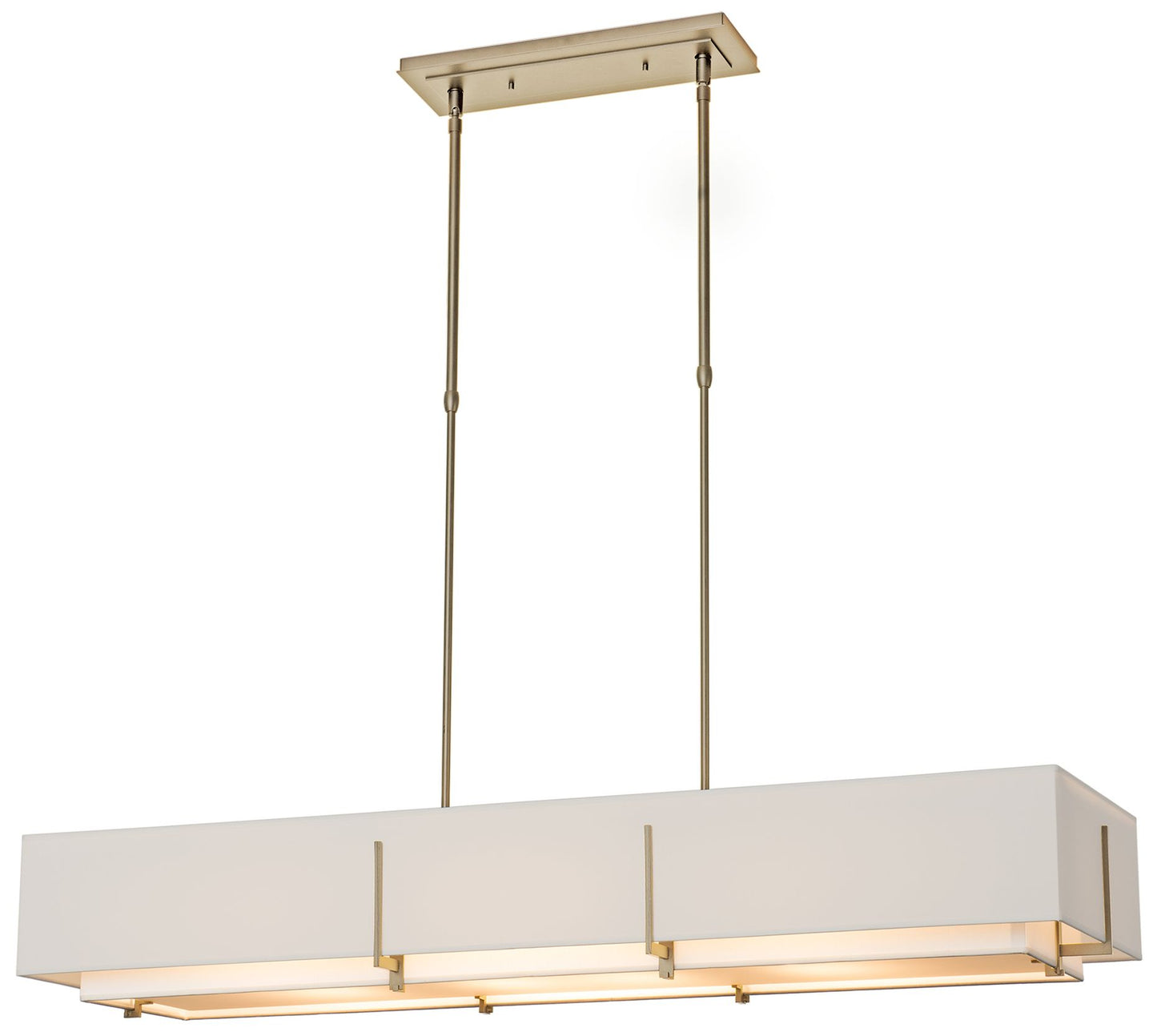 Exos 46.6" Rectangular Soft Gold Long Pendant with Anna & Flax Sha