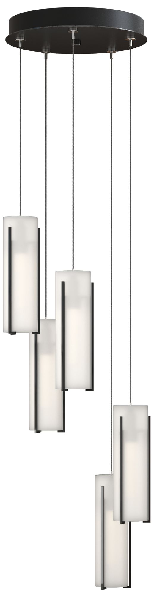 Exos Glass 13.5" Wide 5-Light Ink Standard Pendant With Opal Glass Sha