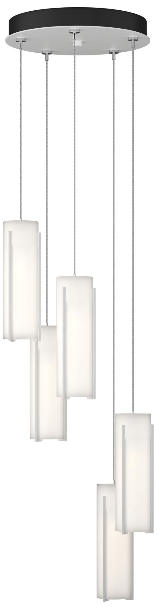 Exos Glass 13.5" Wide 5-Light White Standard Pendant With Opal Glass S