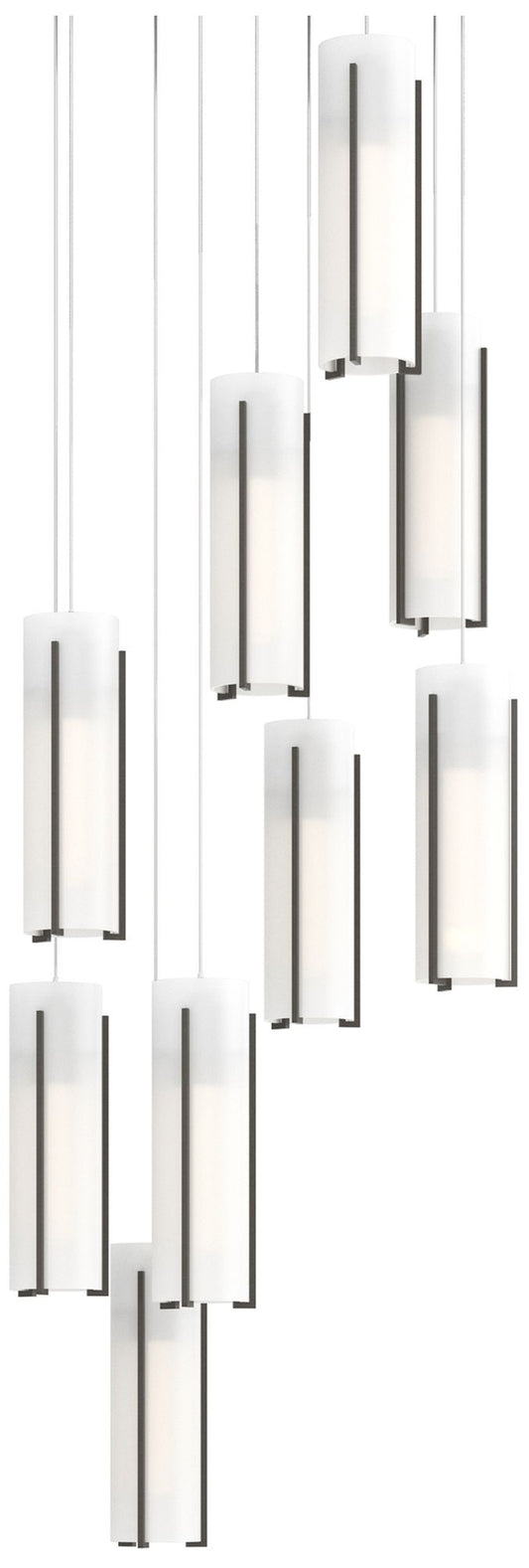 Exos Glass 20 1/2"W Dark Smoke Opal Glass 9-Light Pendant