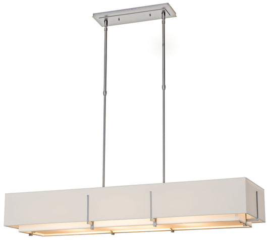 Exos Rectangular Pendant -   Platinum - Natural Shades - Standard