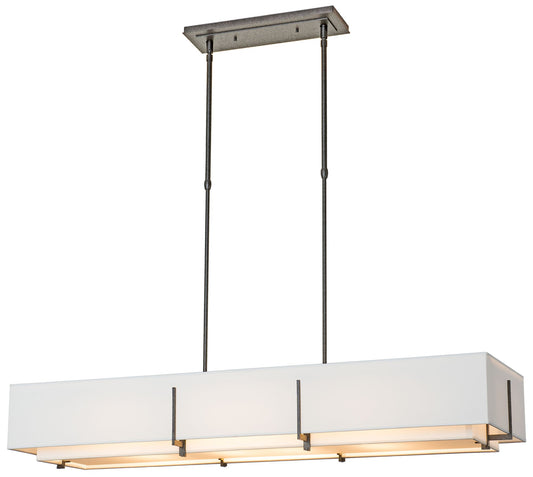 Exos Rectangular Pendant - Iron - Natural Shades - Standard Height