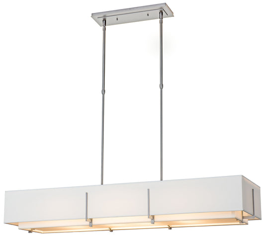 Exos Rectangular Pendant - Platinum - Natural Shades - Standard Height