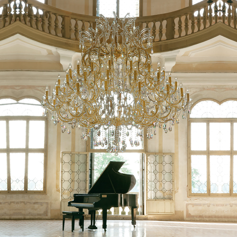 Extremely Large Classic Gold Crystal Chandelier