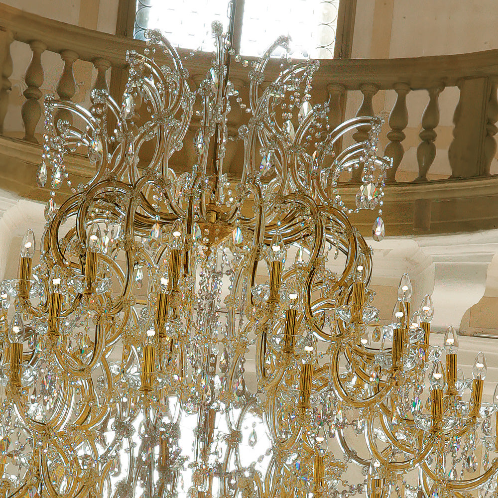 Extremely Large Classic Gold Crystal Chandelier