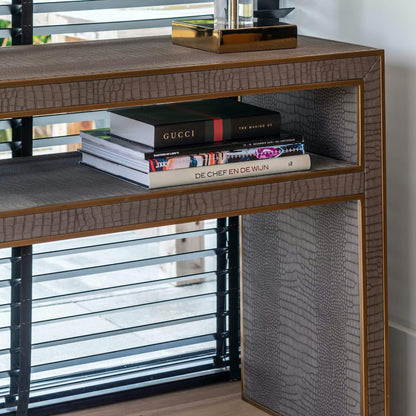 Faux Leather Console Table