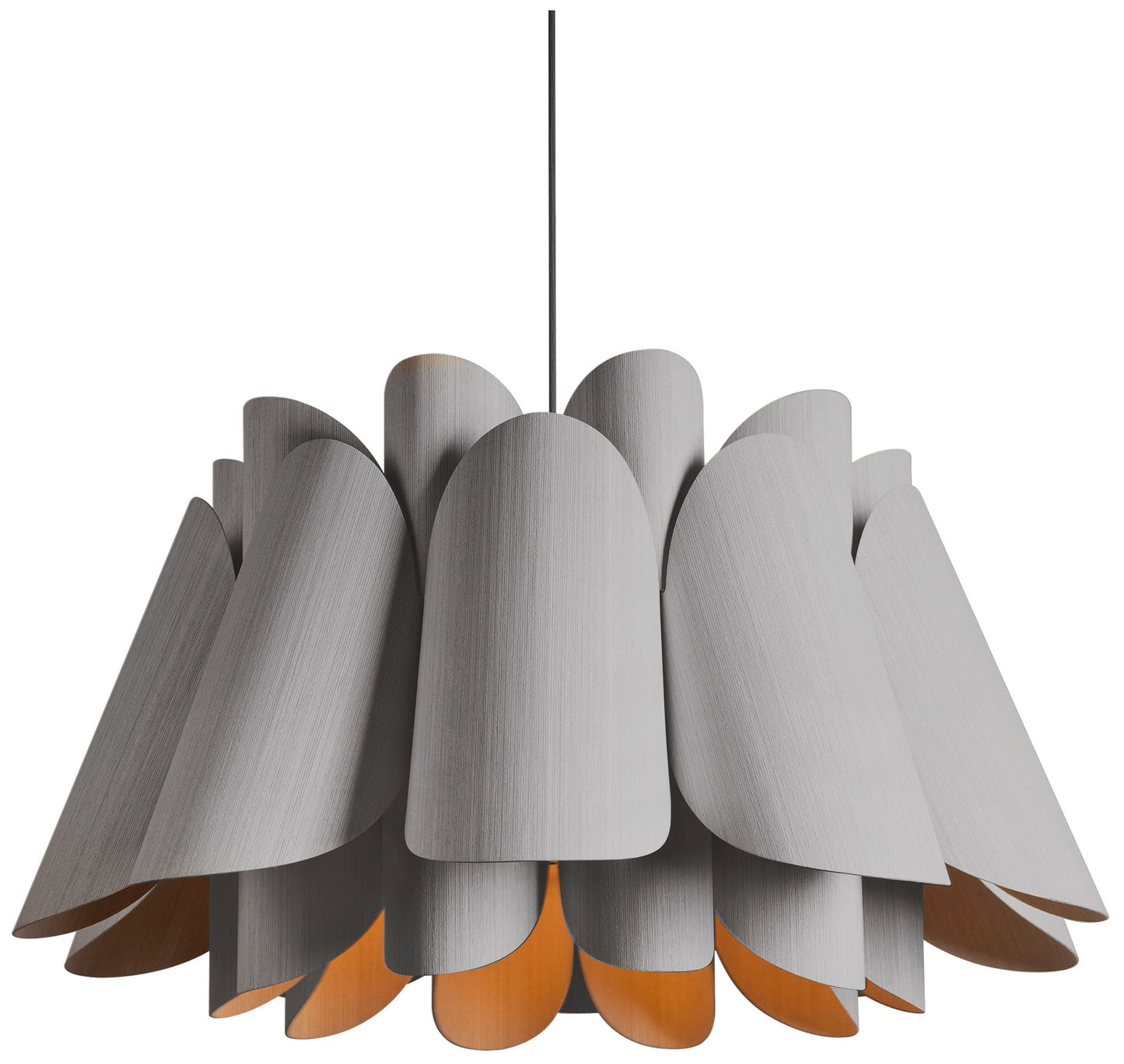 Federica Pendant WEP Light Collection - Black Finish - Grey Oak Shade