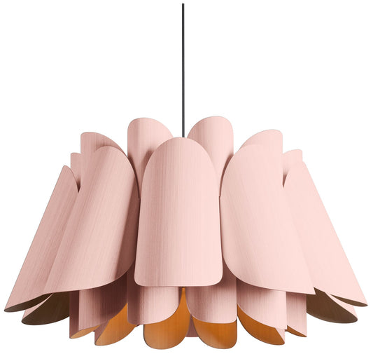 Federica Pendant WEP Light Collection - Black Finish - Rose Shade