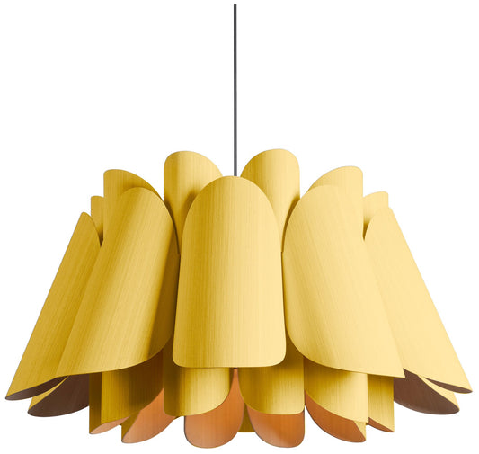 Federica Pendant WEP Light Collection - Black Finish - Yellow Shade