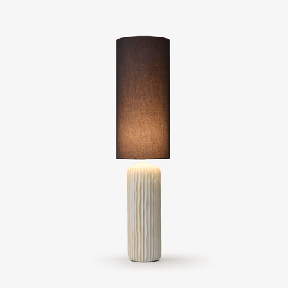 Ribbed Ceramic Column Table Lamp