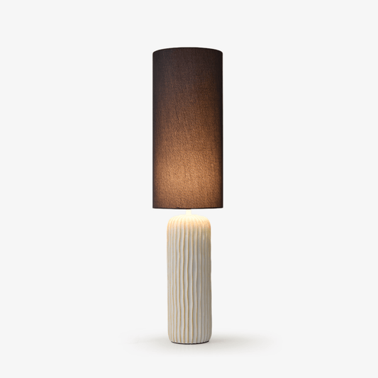 Ribbed Ceramic Column Table Lamp