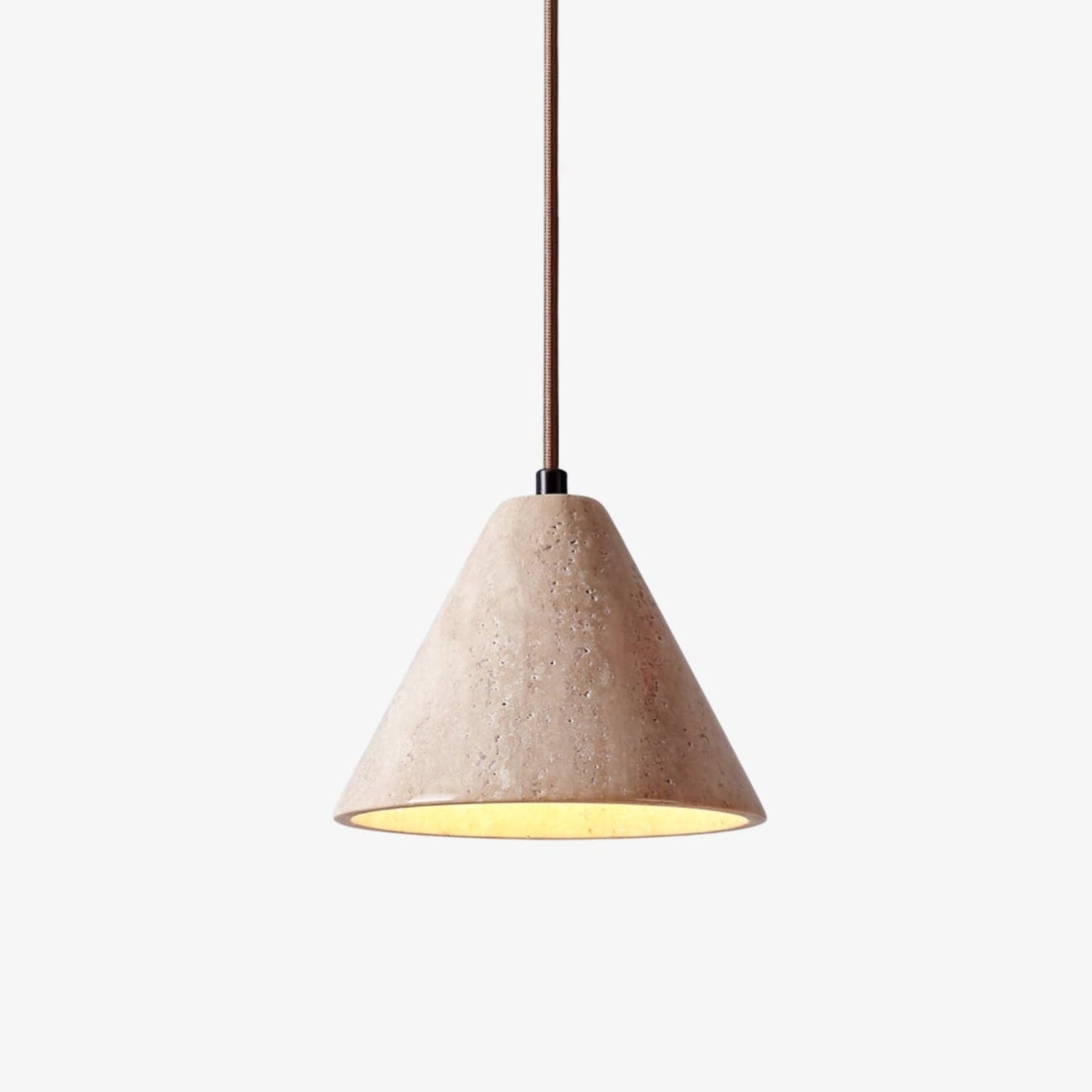 Solis Cone Travertine Pendant Lamp
