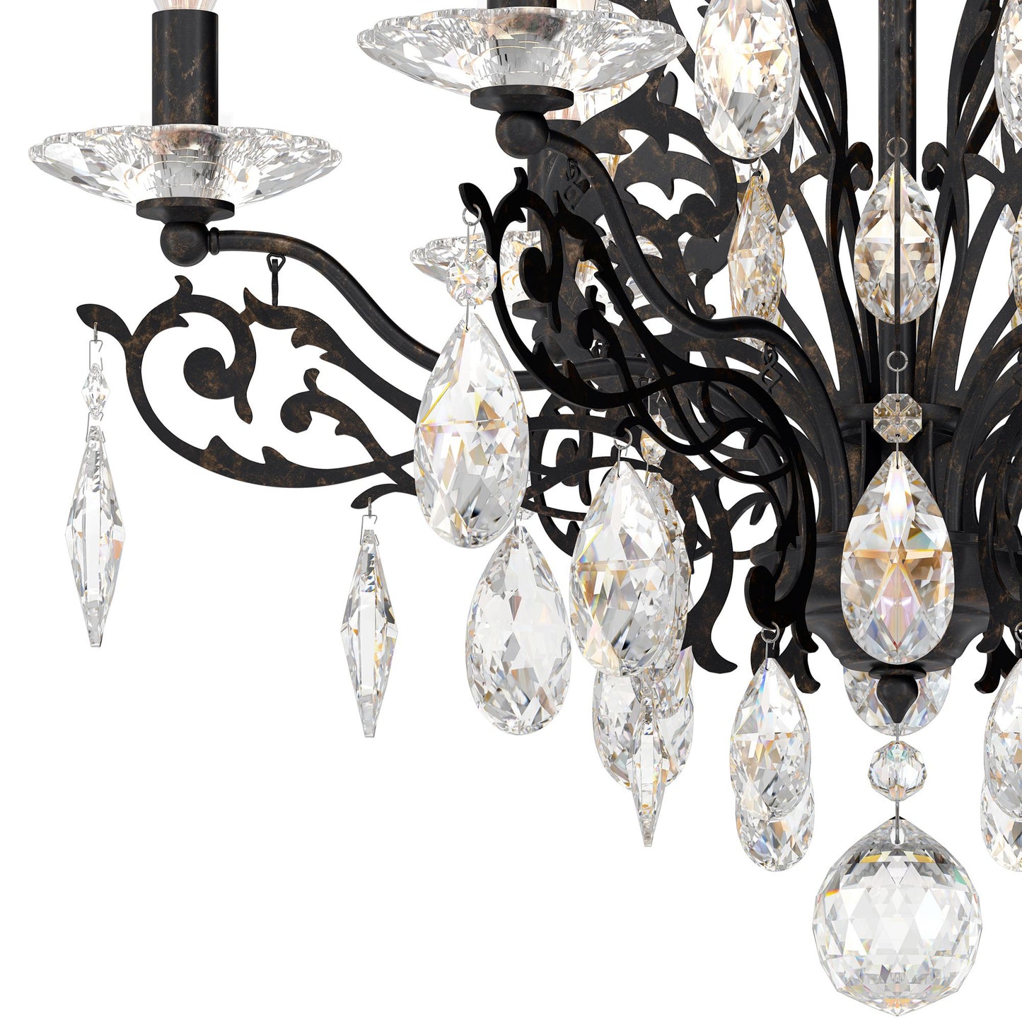 Filigrae 18.5"H x 23"W 6-Light Crystal Semi-Flush Mount in Heirlo