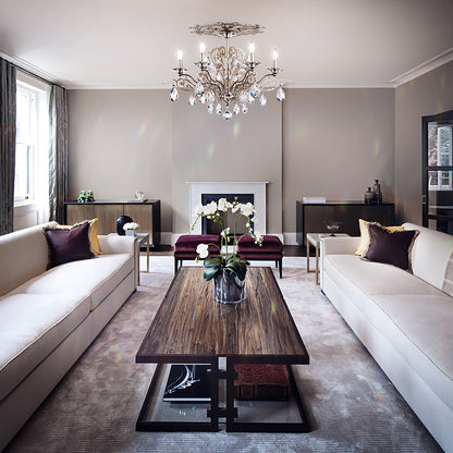 Filigrae 18.5"H x 23"W 6-Light Crystal Semi-Flush Mount in Heirlo