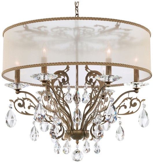 Filigrae 22"H x 24"W 6-Light Crystal Chandelier in Etruscan Gold