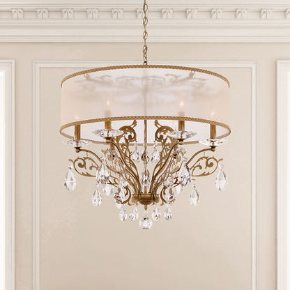 Filigrae 22"H x 24"W 6-Light Crystal Chandelier in Etruscan Gold